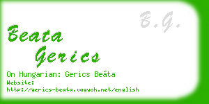 beata gerics business card