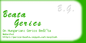 beata gerics business card